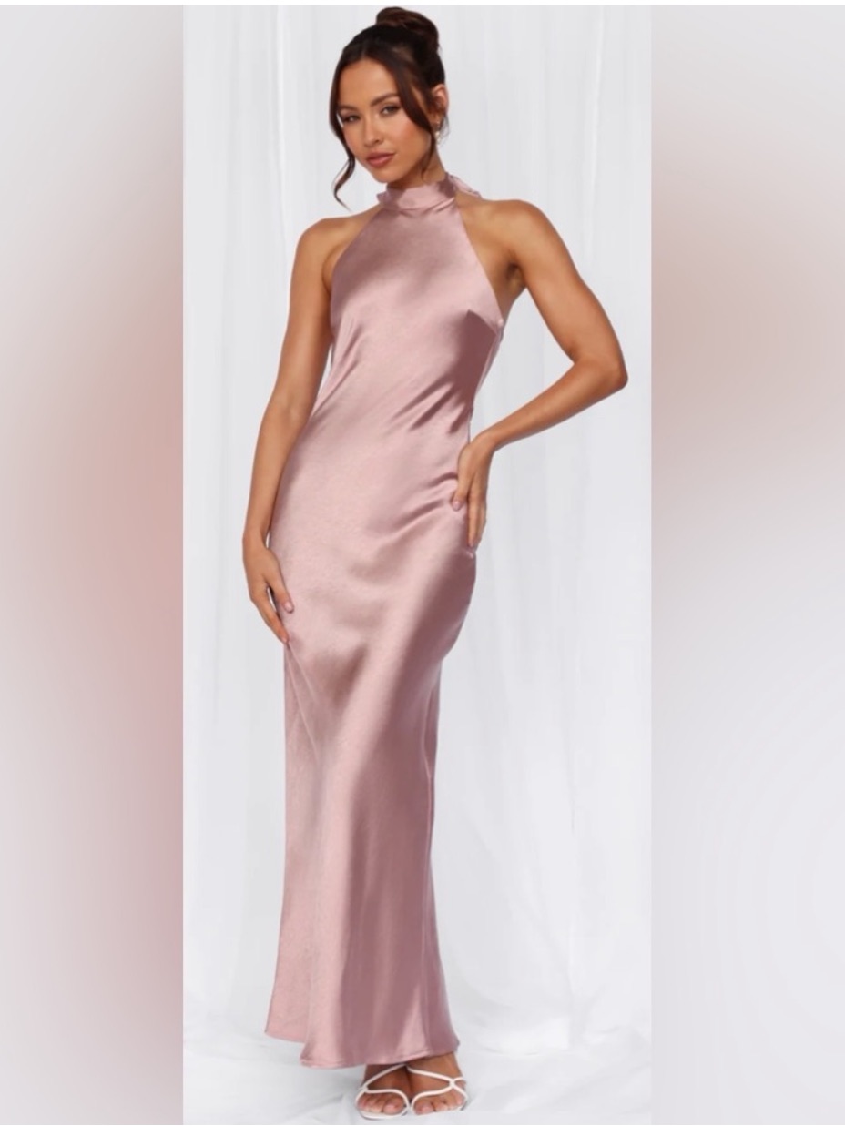 Hello Molly Dusty Pink Maxi Halter Dress